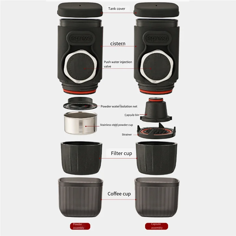 MiLESEEY B15C Portable Espresso Maker for Travel & Camping Portable Espresso Maker Qst