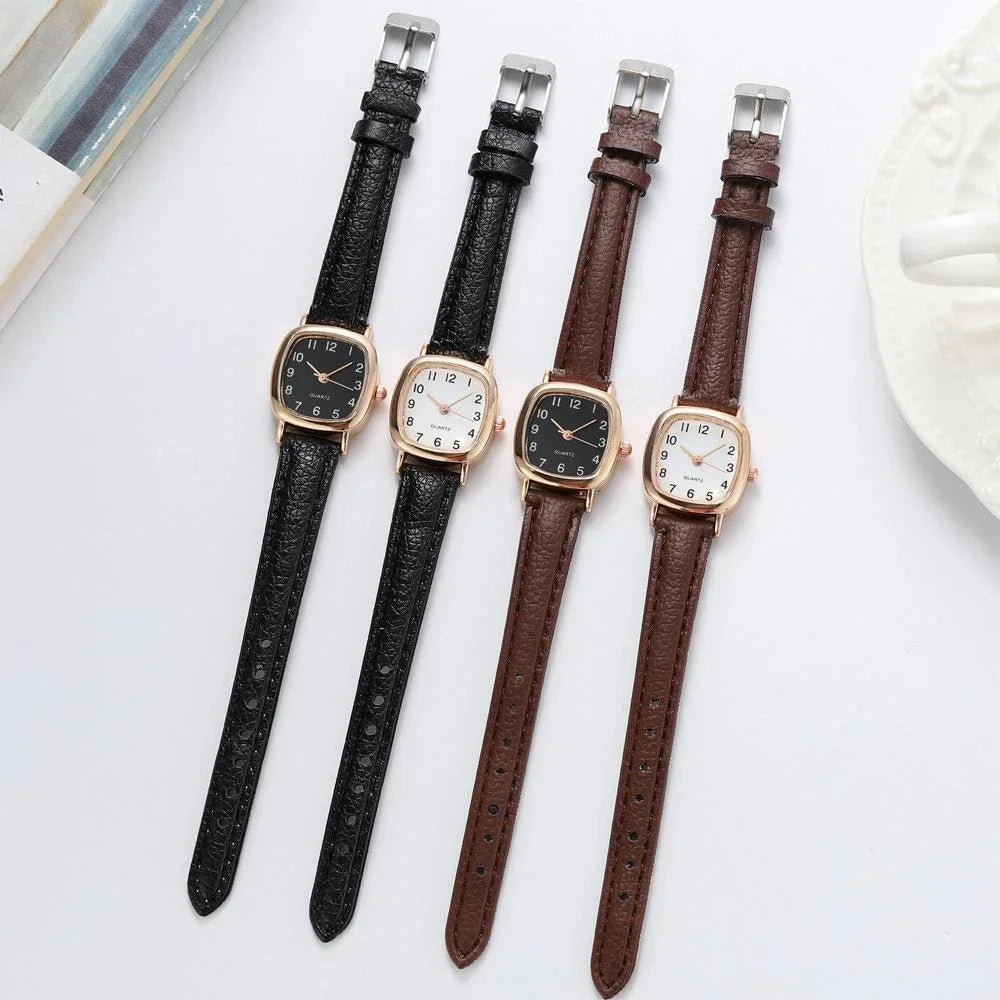 Kegllect Women's Vintage Square Dial Quartz Watch | Belt Strap Women's Quartz Watch Qme