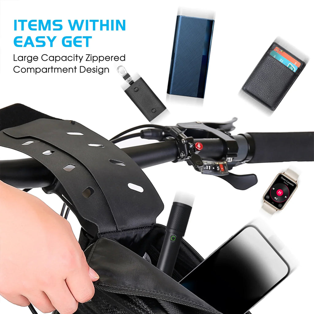 EVA Hardshell Bike Frame Bag – Rainproof Flip Cover | 1L Bike Frame Bag Qme