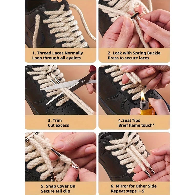 Spring Buckle Rope Lock Clips for Shoelaces, Hoodies & Cords Cord Lock Clips Qme