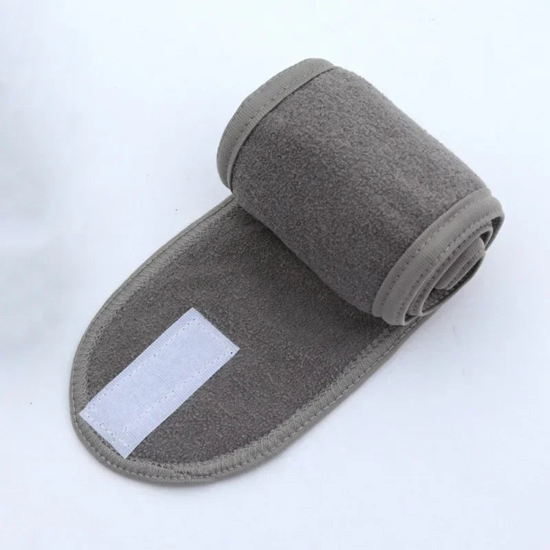 Women's Wide Spa Hairband – Adjustable Cotton Headband Spa Headband Qme Dark Grey