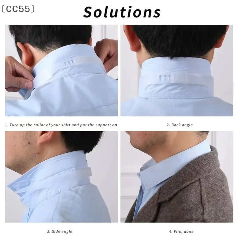Adjustable Shirt Collar Support Shaper – Anti-Roll Stay Collar Shaper Stay Qst