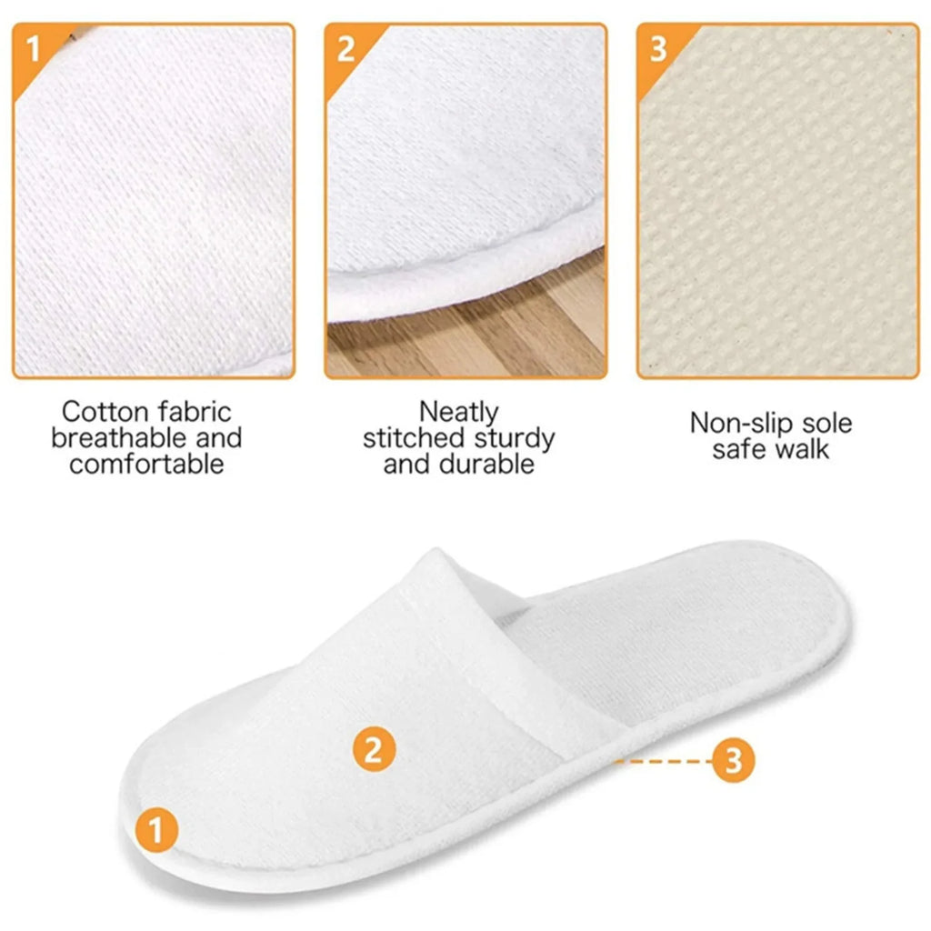 Disposable Closed Slippers – Hotel & Home Guest Shoes Disposable Slippers Qme