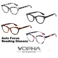 VOPHA 4-Pack Auto Focus Reading Glasses – Blue Light Blocking Reading Glasses Qst 4 pack