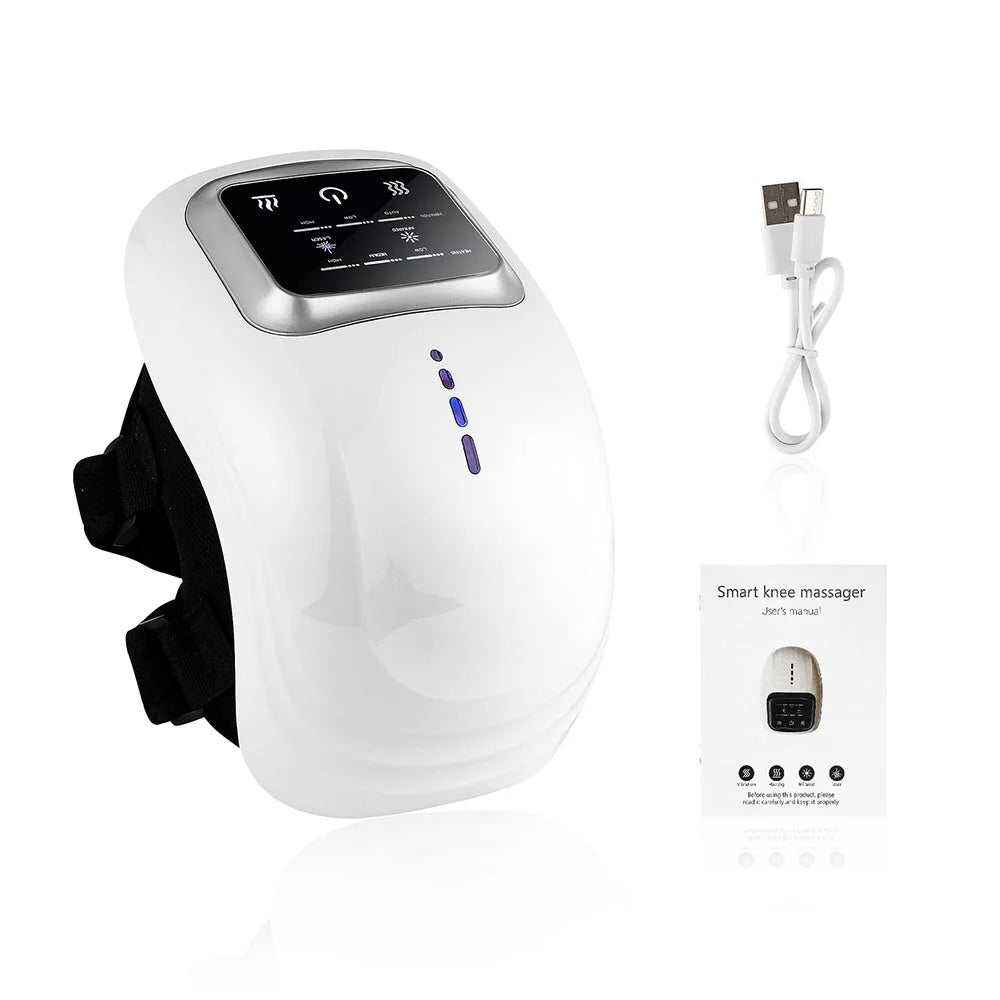 foreverlily Smart Knee Massager – Vibration & Air Pressure Electric Knee Massager Qst Silver
