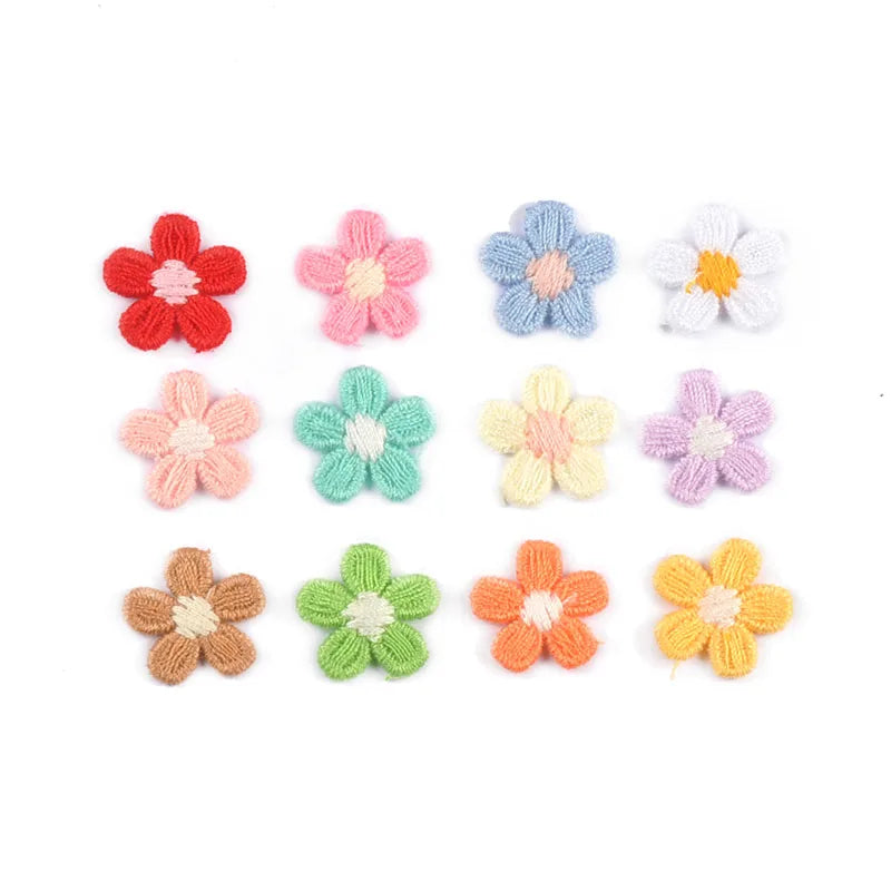 30pcs Mixed 12-Color Flower Patches for DIY Sewing & Crafts Fabric Flower Patches Qme random mix 30pcs
