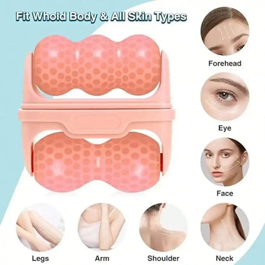 Dual-Head Ice Roller Facial Rejuvenation Device | 2 Colors Facial Ice Roller Qme