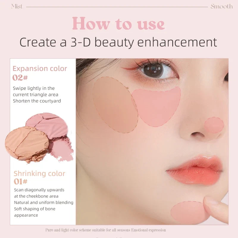 Qme Matte Contour Blush – Brightening, Long-Lasting Contour Blush Powder Qme