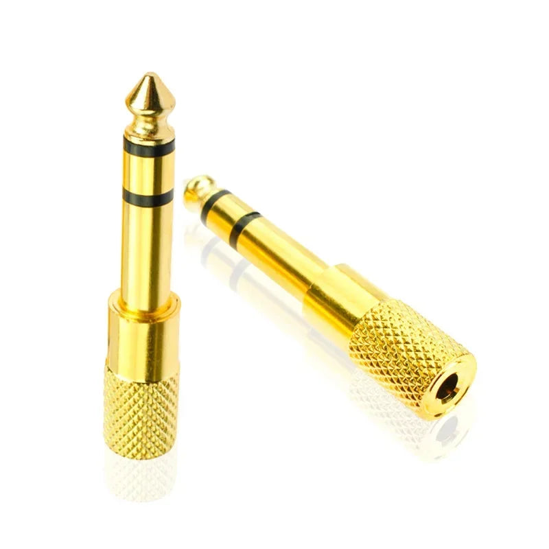 6.5mm to 3.5mm Gold-Plated Stereo Audio Adapter – 5-Pack Audio Adapter Qme 10pcs