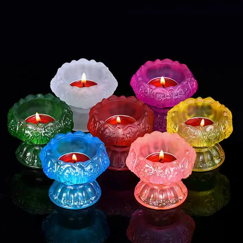 Glass Lotus Candle Holder – Windproof & Heat Resistant Candle Holder Qme