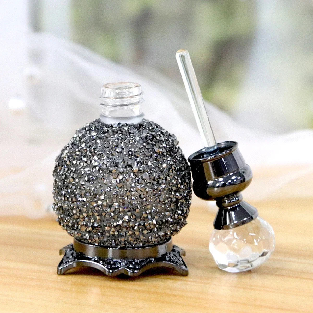 Rhinestone Perfume Decanter Bottle 15ml | Sparkling Travel Perfume Decanter Bottle Qme