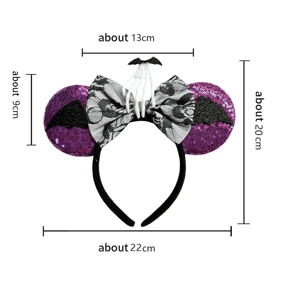 Halloween Skull Bat Ghost Skeleton Headband – Girls & Women Halloween Headband Qme