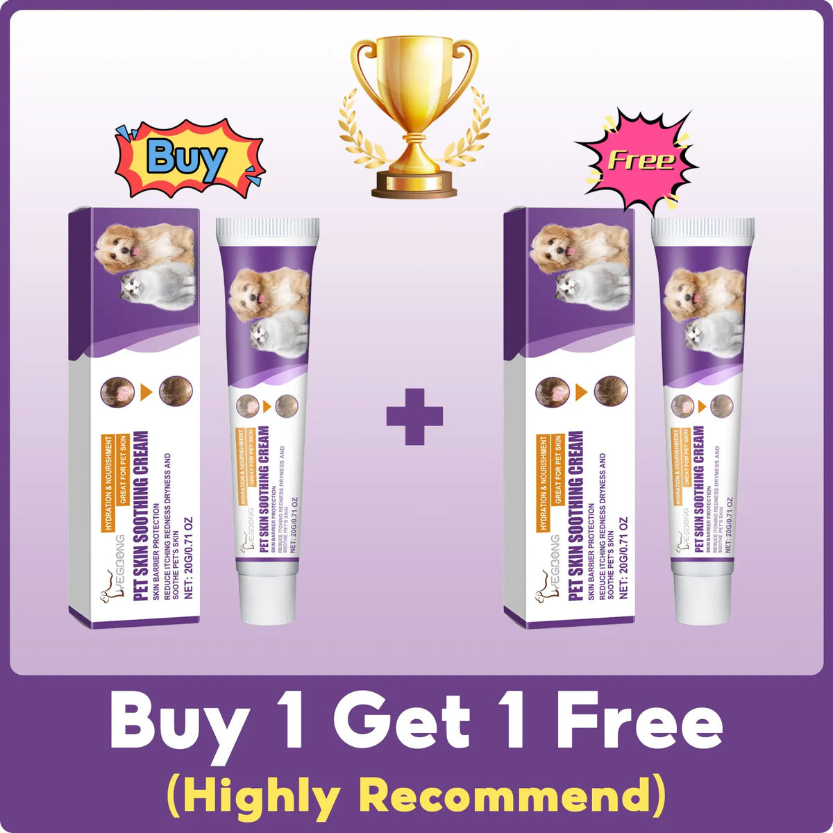 Yegbong Pet Skin Repair Cream – Dog & Cat Moisturizer 20g/40g Pet Skin Cream Qst 40g Boxed