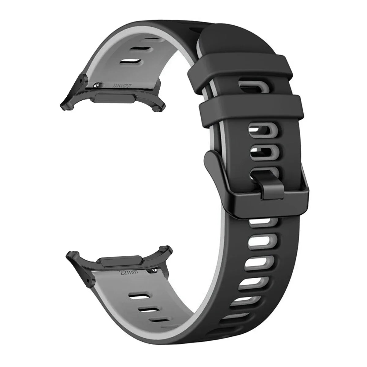 Silicone Sport Band for Samsung Galaxy Watch 7 Ultra | No Gaps Silicone Watch Band Qme Black Grey Galaxy Watch 7 Ultra