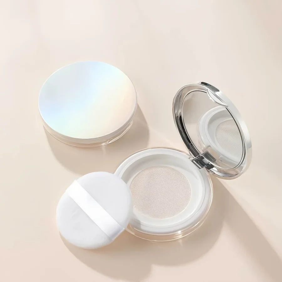 Qme Ultra-Thin Loose Powder Compact – Travel Leak-Proof Case Loose Powder Compact Qme