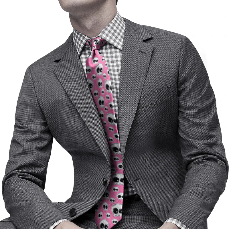 Funny Skeleton 3D Print Necktie – Unisex Novelty Tie Novelty Necktie Qme
