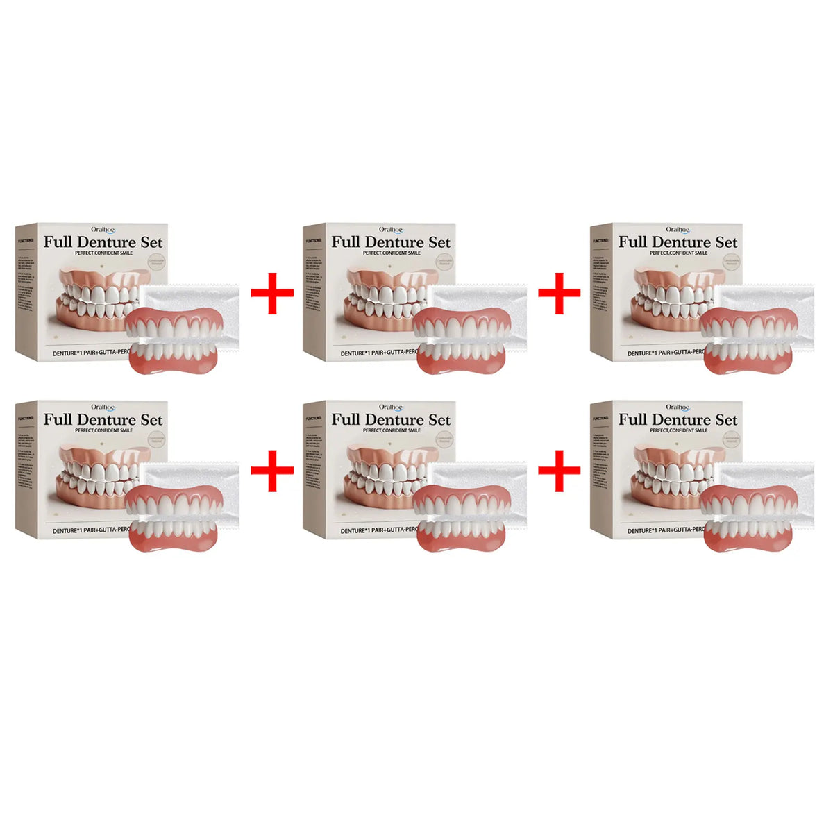 Oralhoe Adjustable Dental Veneer Kit – Upper & Lower Denture Set Dental Veneer Kit Qst 6sets boxed