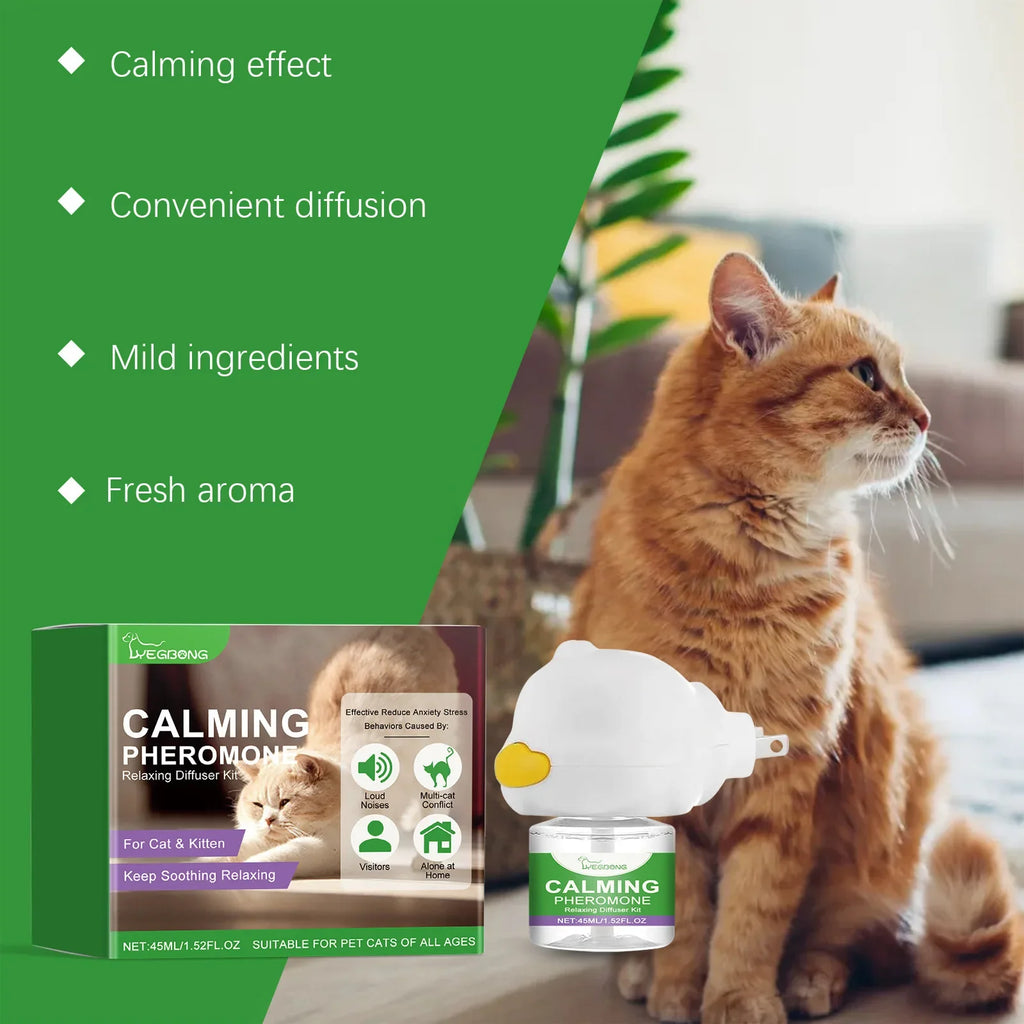 Cat Calming Pheromone Plug-In Diffuser – Stops Howling Cat Calming Diffuser Qme