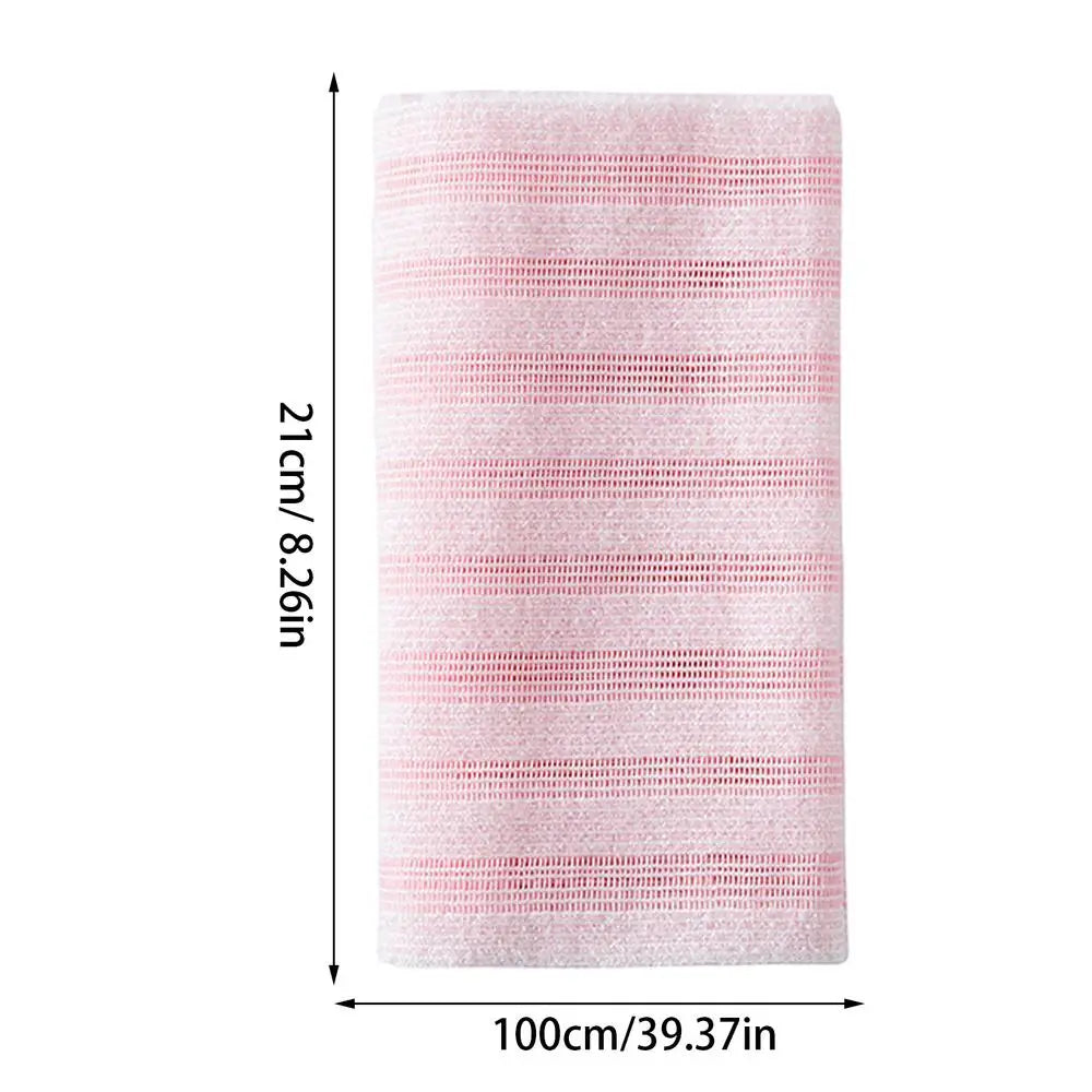 Striped Back Scrubber Exfoliating Bath Towel Wash Cloth Body Exfoliator Towel Qme Pink
