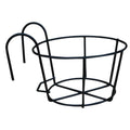 Round Metal Hanging Flower Pot Holder – Balcony Railing Planter Railing Planter Holder Qme black