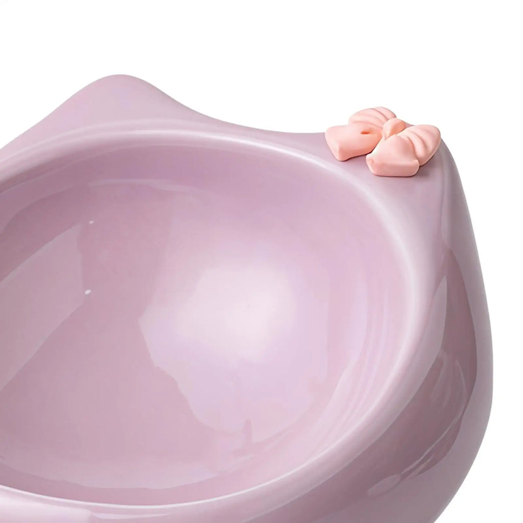 Elevated Tilted Ceramic Cat Bowl – Anti-Slip Wide Pet Dish Elevated Pet Bowl Qme