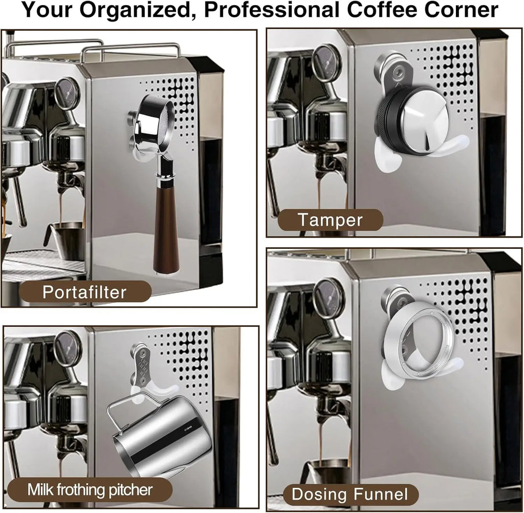 Magnetic Coffee Tamper & Portafilter Holder – Stainless Steel Espresso Tamper Holder Qme