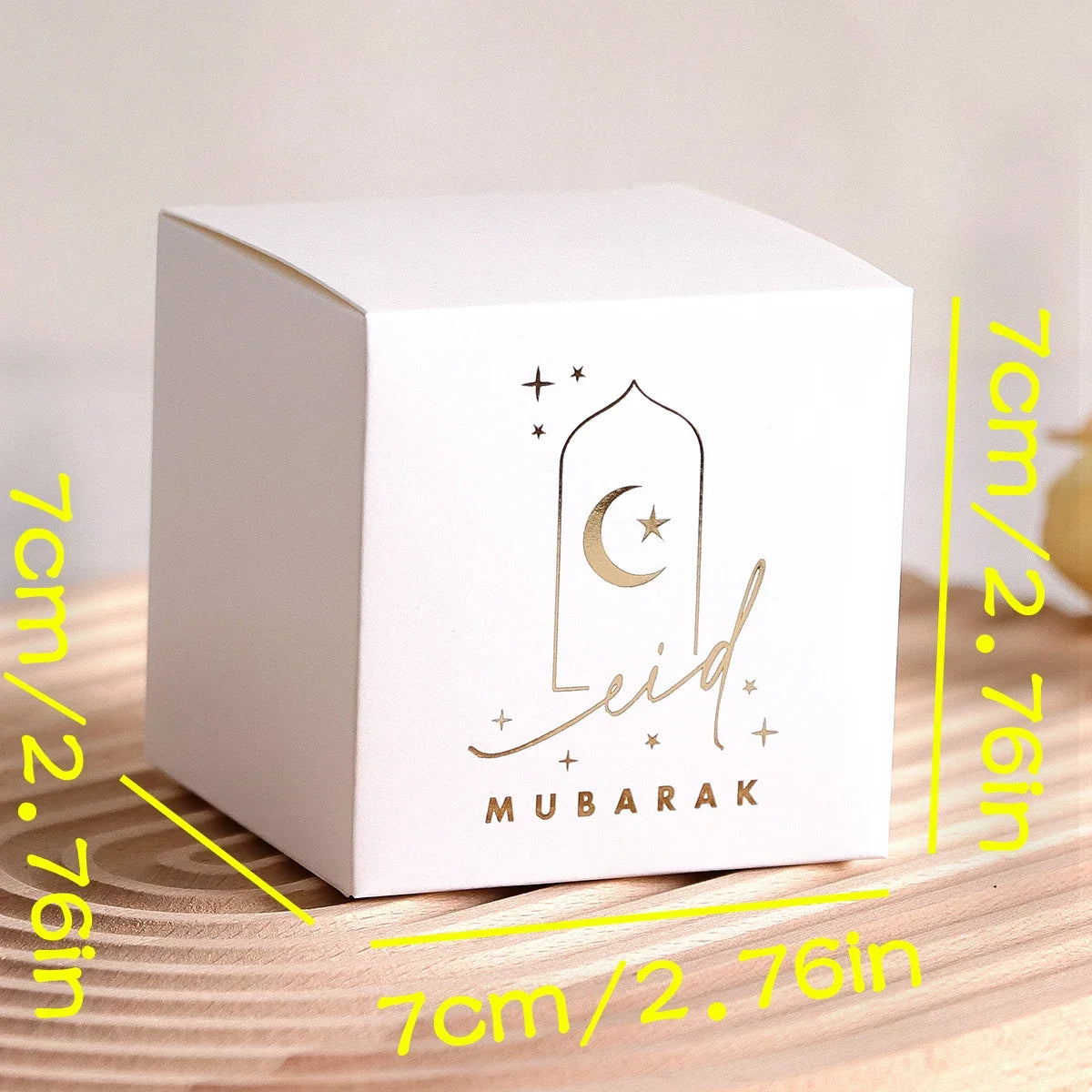 10 Elegant Mini Gift Boxes | Gold Crescent Star Design Mini Gift Boxes Qme