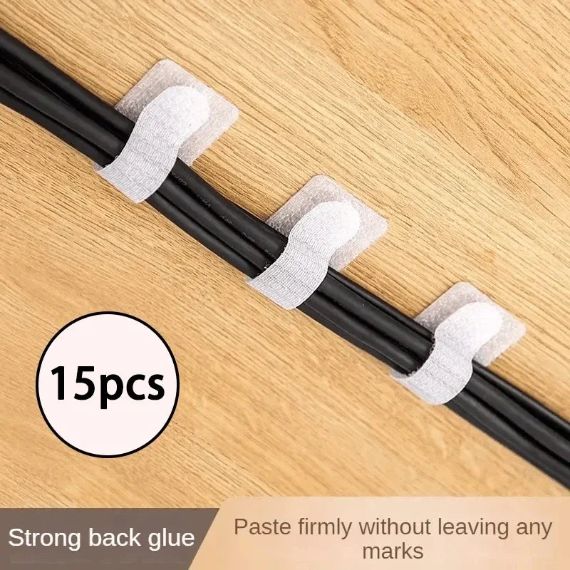 15pcs Nylon Cable Organizer Wire Winder USB Management Ties Cable Organizer Set Qme