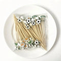Soccer Bamboo Fruit Picks – Eco-Friendly Disposable Skewers Decorative Food Picks Qme A
