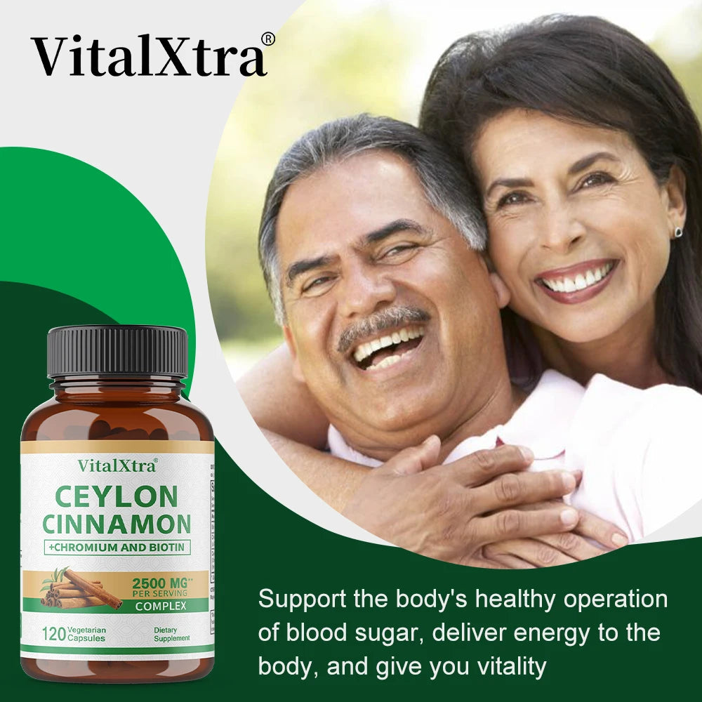 VITALXTRA Ceylon Cinnamon Capsules – Antioxidant Support Herbal Supplement Qst