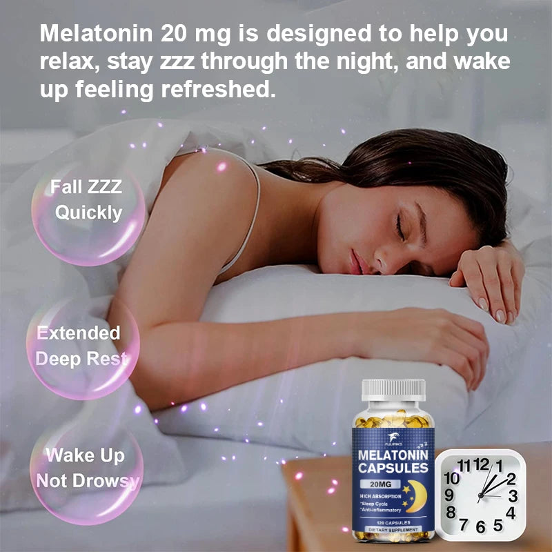 Fulimiks Melatonin 20MG Capsules – Sleep & Daily Vitality Sleep Supplement Qst