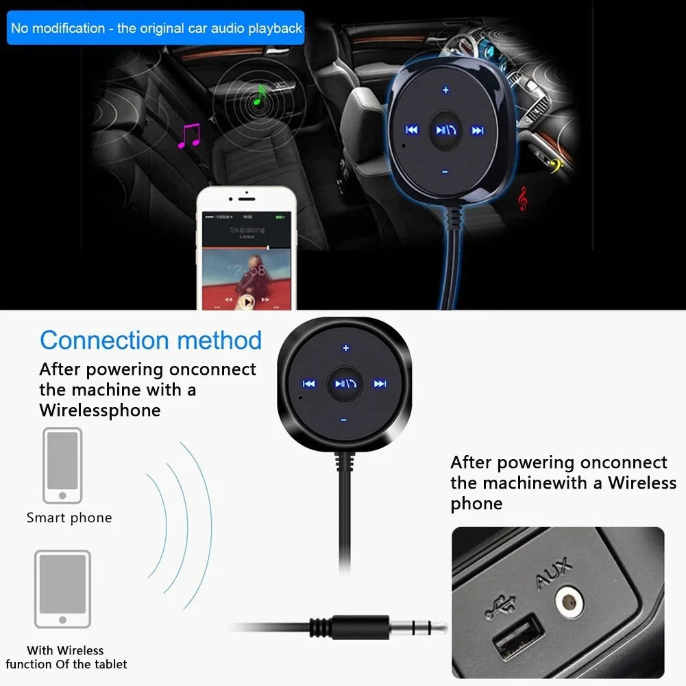 Car Bluetooth Audio Receiver AUX Handsfree Music Adapter Bluetooth Car Adapter Qme