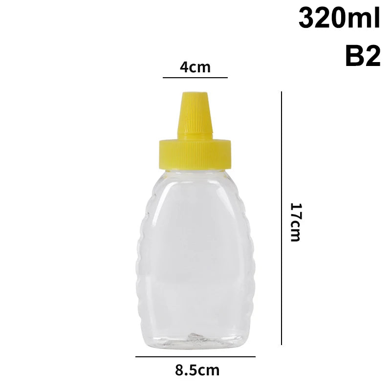 Squeeze Honey Bottle with Lid – Reusable PP Dispenser Condiment Dispenser Bottle Qst B2