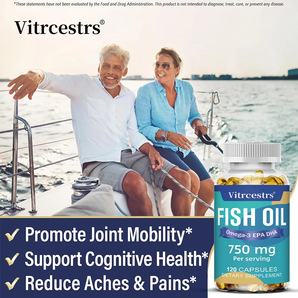 Kenofor Fish Oil Omega-3 750mg – Non-GMO Dietary Supplement Omega-3 Supplement Qst