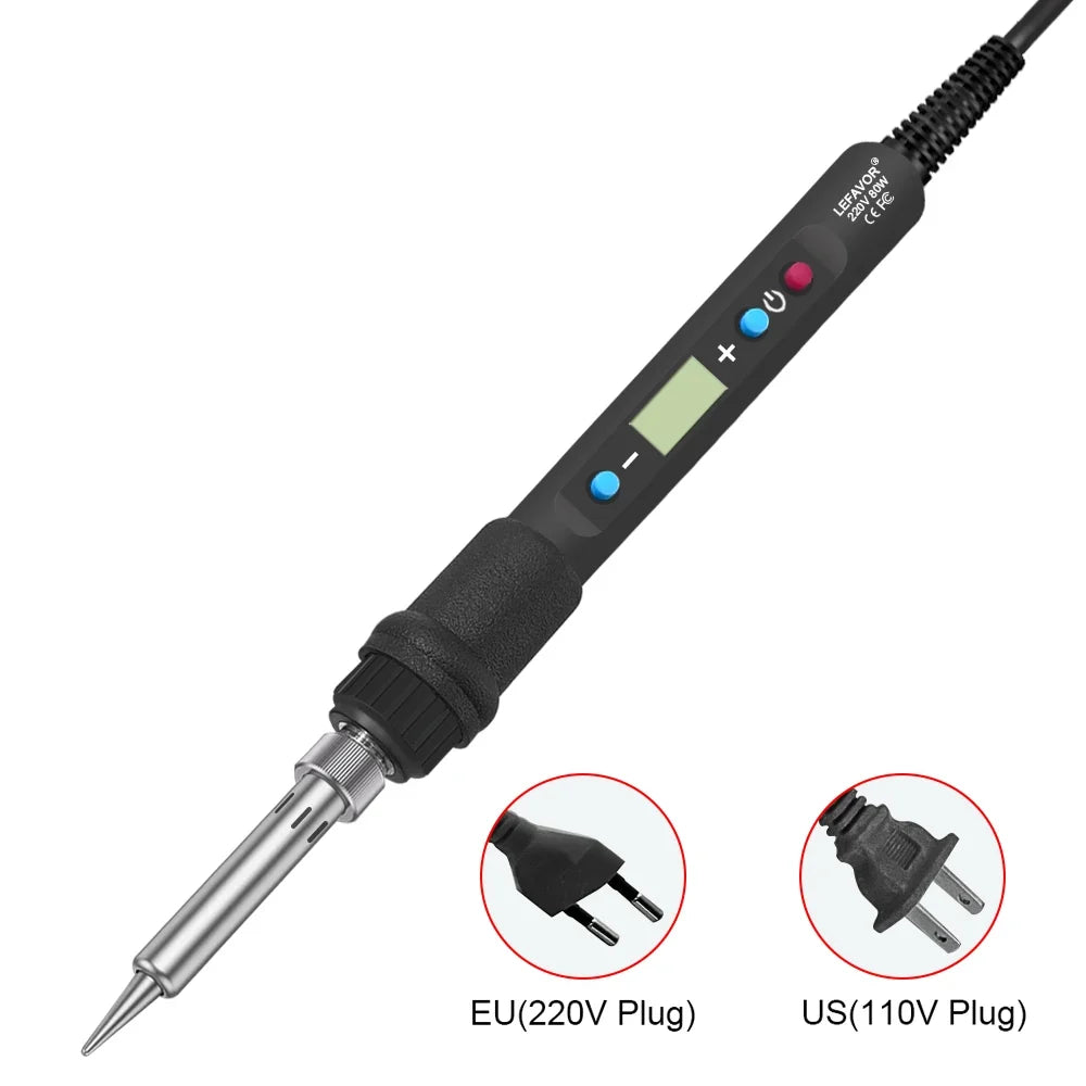 LF 80W Digital Soldering Iron – C/F Temp Display & Calibration Soldering Iron Qme