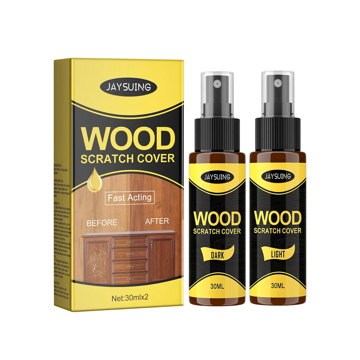 Wood Scratch Repair Kit – Floor Gap Filler & Beeswax Polish Wood Repair Kit Qme 30ml 2pcs Boxed