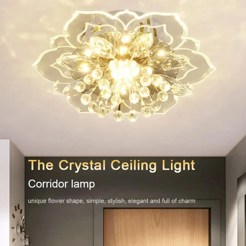 Modern LED Crystal Ceiling Chandelier – 6 Colors | Indoor Crystal LED Chandelier Qme