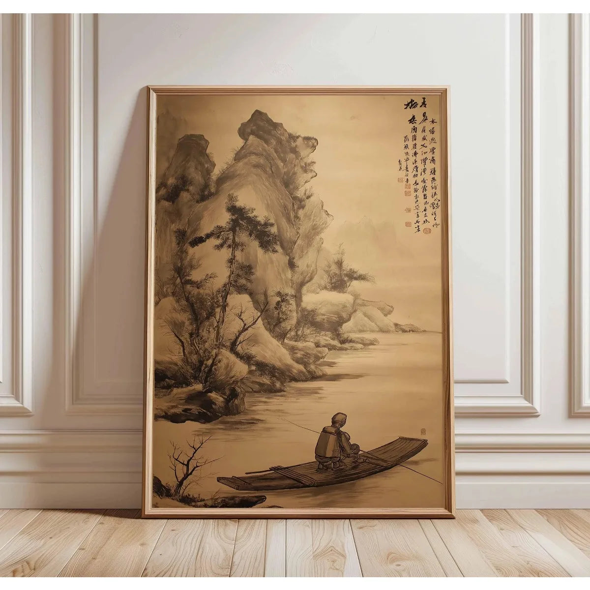 Japanese Retro Bonsai Canvas Print | Ukiyo-e Botanical Wall Art
