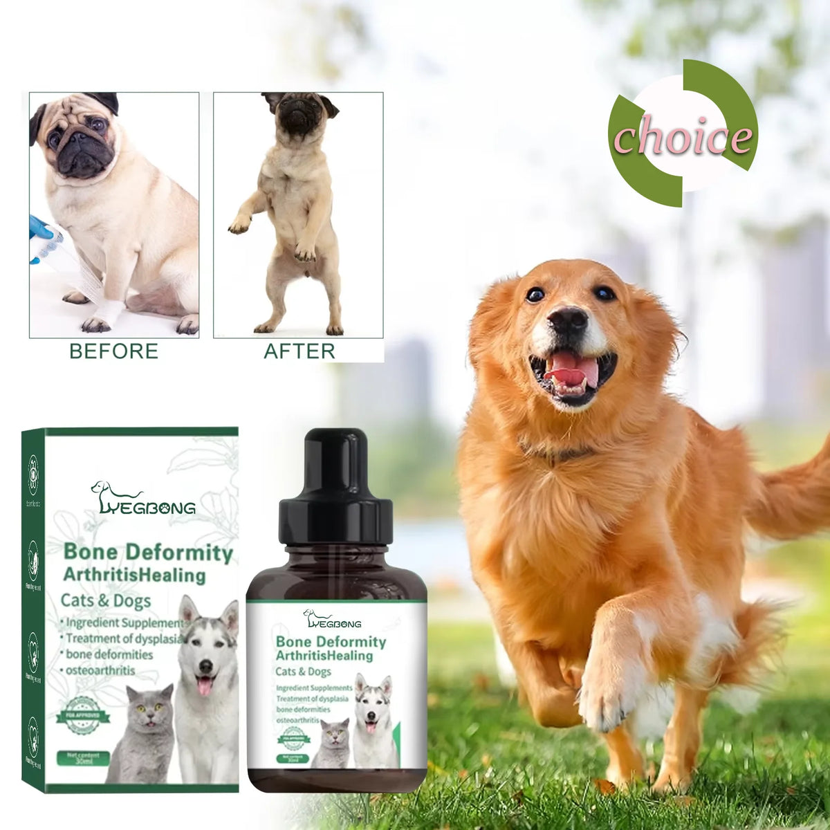Yegbong Dog Joint Care Drops – Liquid Glucosamine for Pets Pet Joint Supplement Qst