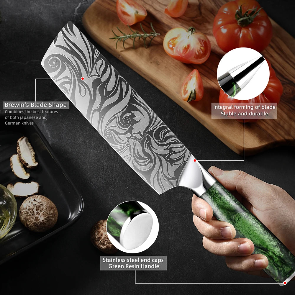 XITUO 7" Nakiri Japanese Chef Knife – Sharp Vegetable Cleaver Nakiri Chef Knife Qst