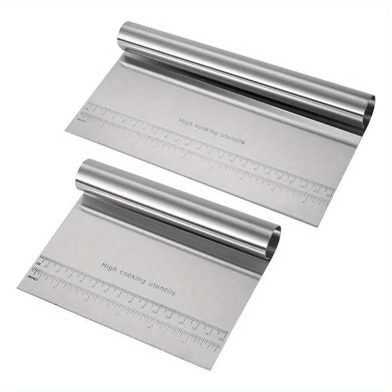 Stainless Steel Bench Scraper Dough Chopper Pastry Cutter Pastry Bench Scraper Qme