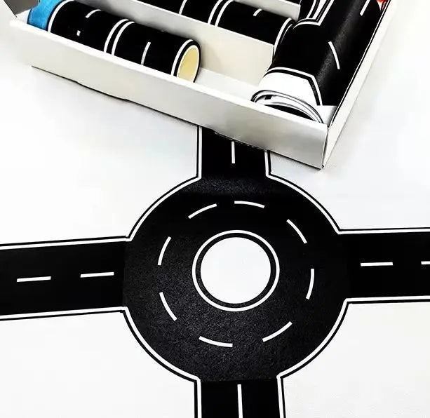 DIY Road & Rail Transit Paper Tape Set – 28 Rolls + 9 Signs DIY Craft Tape Set Qme 1set