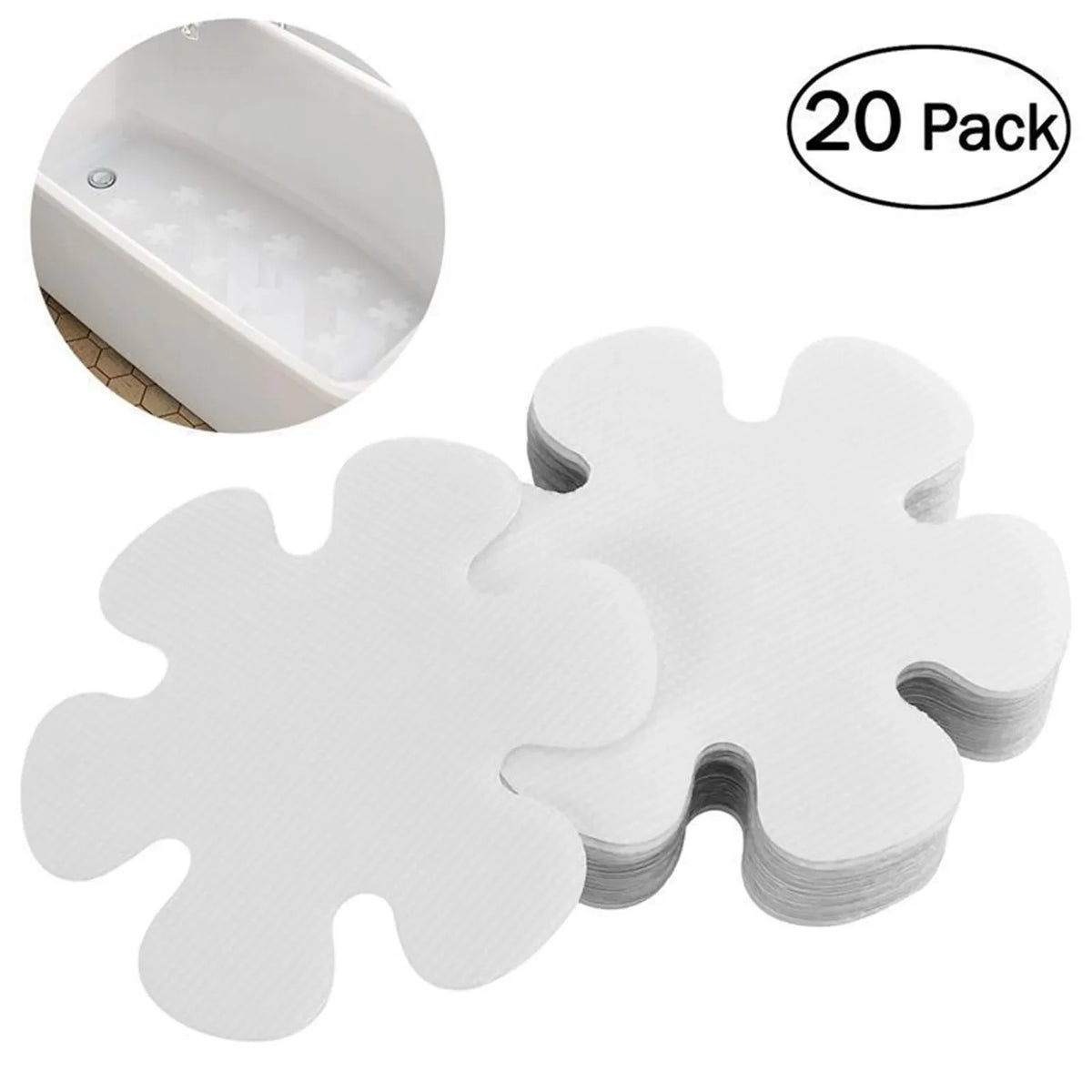 Non-Slip Bathtub Stickers – Safety Tub & Shower Treads Bathtub Safety Stickers Qme White