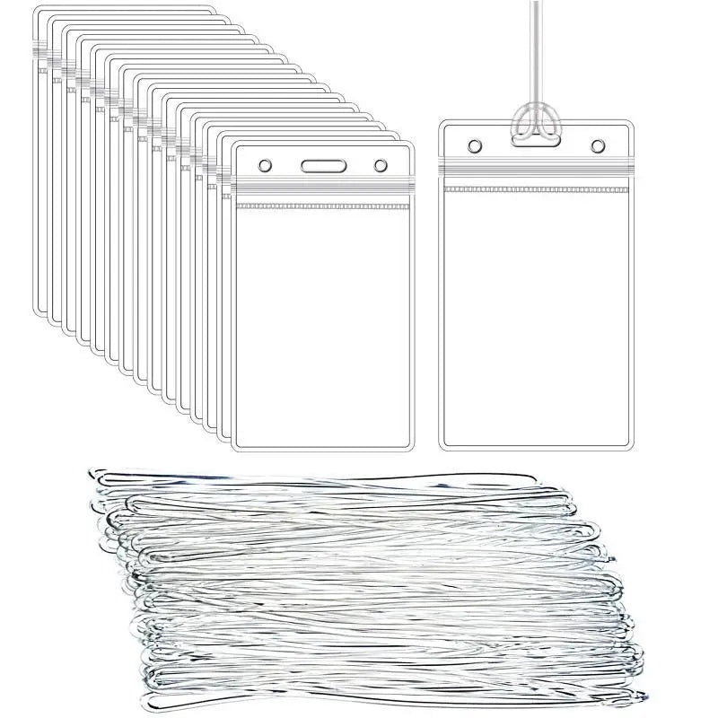 Clear Waterproof ID Badge Holders with Lanyard – Resealable ID Badge Holder Qme