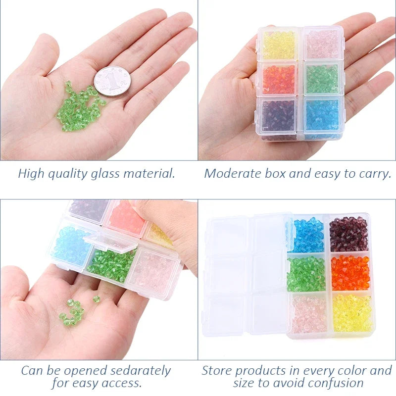 600pcs 4mm Plated Bicone Spacer Beads – Jewelry Making DIY Jewelry Making Beads Qme