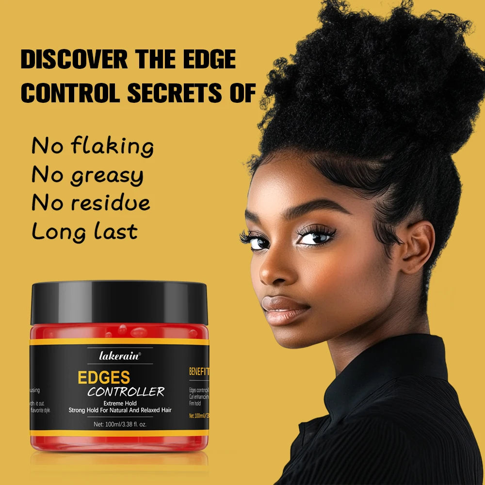 Lakerain Edge Control Hair Gel – Strong Hold, Non-Greasy 100ml Edge Control Gel Qst