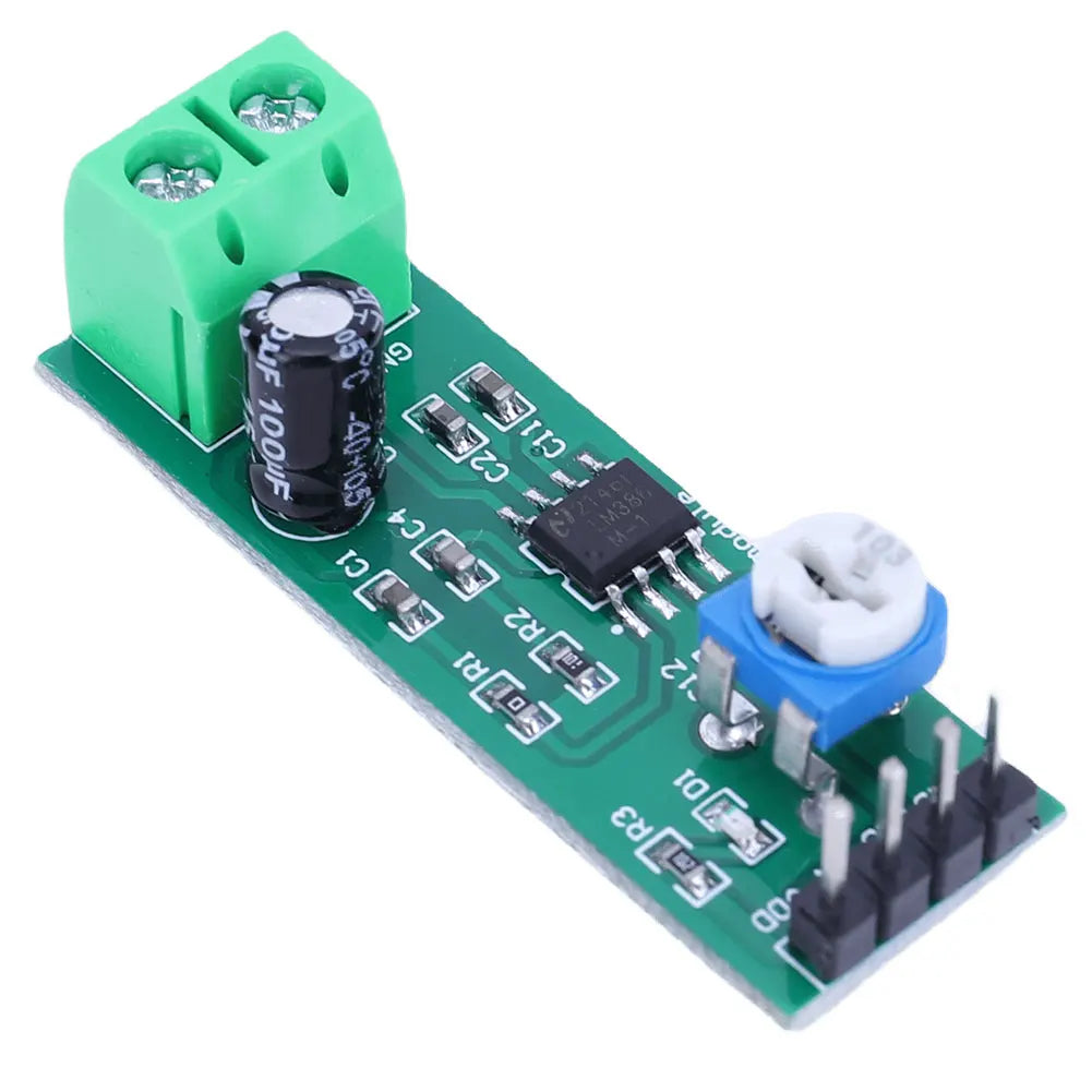 LM386 Mono Amplifier Module 200x Gain | 5V–12V DIY Audio Audio Amplifier Module Qme Green