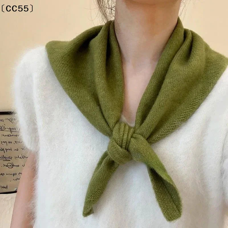 Women's Knitted Triangular Scarf – Warm Versatile Headscarf Knitted Triangle Scarf Qst