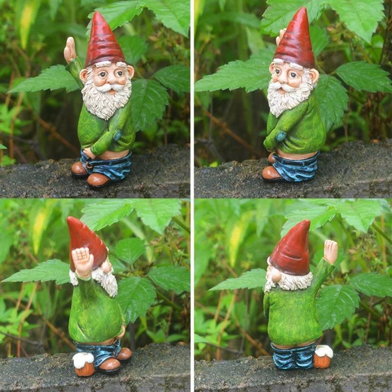 Novelty Gnome Resin Statue | Bearded Dwarf Garden Sculpture Garden Gnome Statue Qme