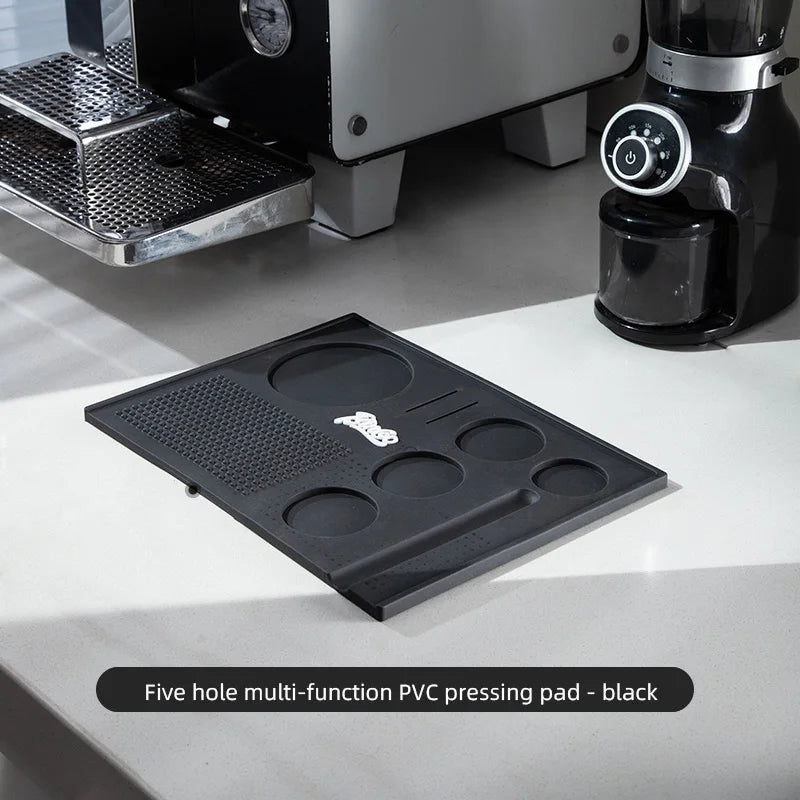 Bincoo Coffee Bar Mat Heavy Duty PVC with Drainage Area Coffee Bar Mat Qst Black 1pc